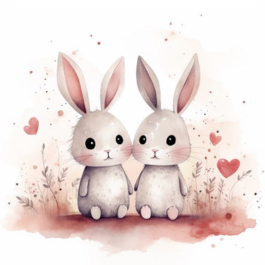 Tableau Lapins Amoureux